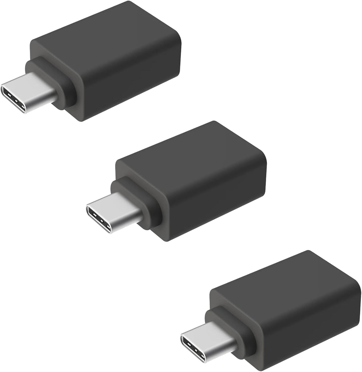 ienza Headset (3-Pack) USB-C to USB-A Adapter Converter for MacBook, PC, Android, iPhone, Receiver Dongle, Keyboard