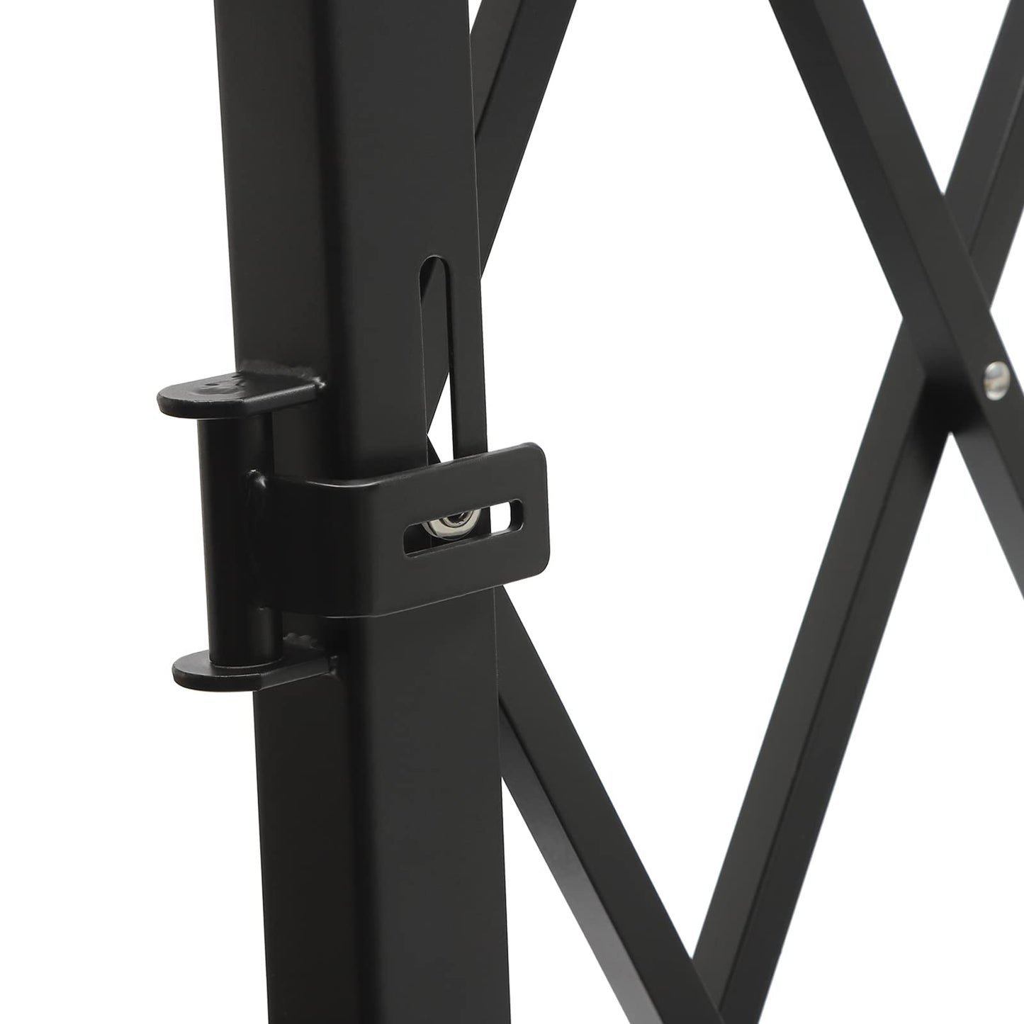 Folding Security Gate, 48" H x 71" W Black Metal Safety Gate with Diamond Grid and Padlock, Expandable Wall Mount Gate for Garage, Basement, Storefront, School and Industrial Site