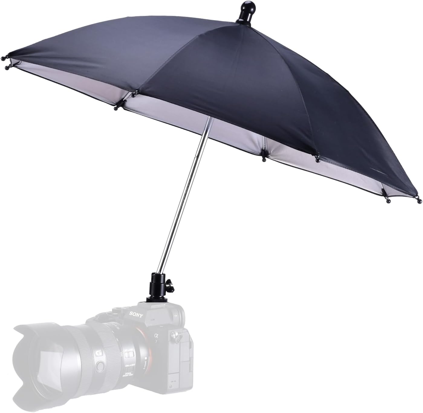 CamRebel DSLR Mirrorless Camera Hot Shoe Umbrella Rain Cover Protector Sunshade (Black)