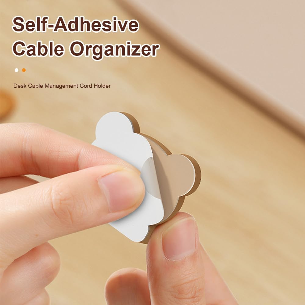XVYLFZNP 6pcs Cute Animal Cable Organizer Adorable Panda Rabbit Bear Shaped Cable Clips Desk Cable Management Cord