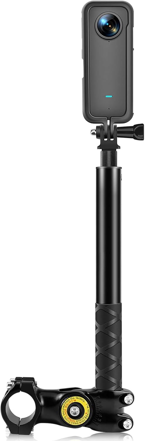 TzezFoz 12/11/10/9/8 /Insta360 X5 X4 X3 Motorcycle Bicycle Selfie Stick, Camera Handlebar Mount for Third Person View