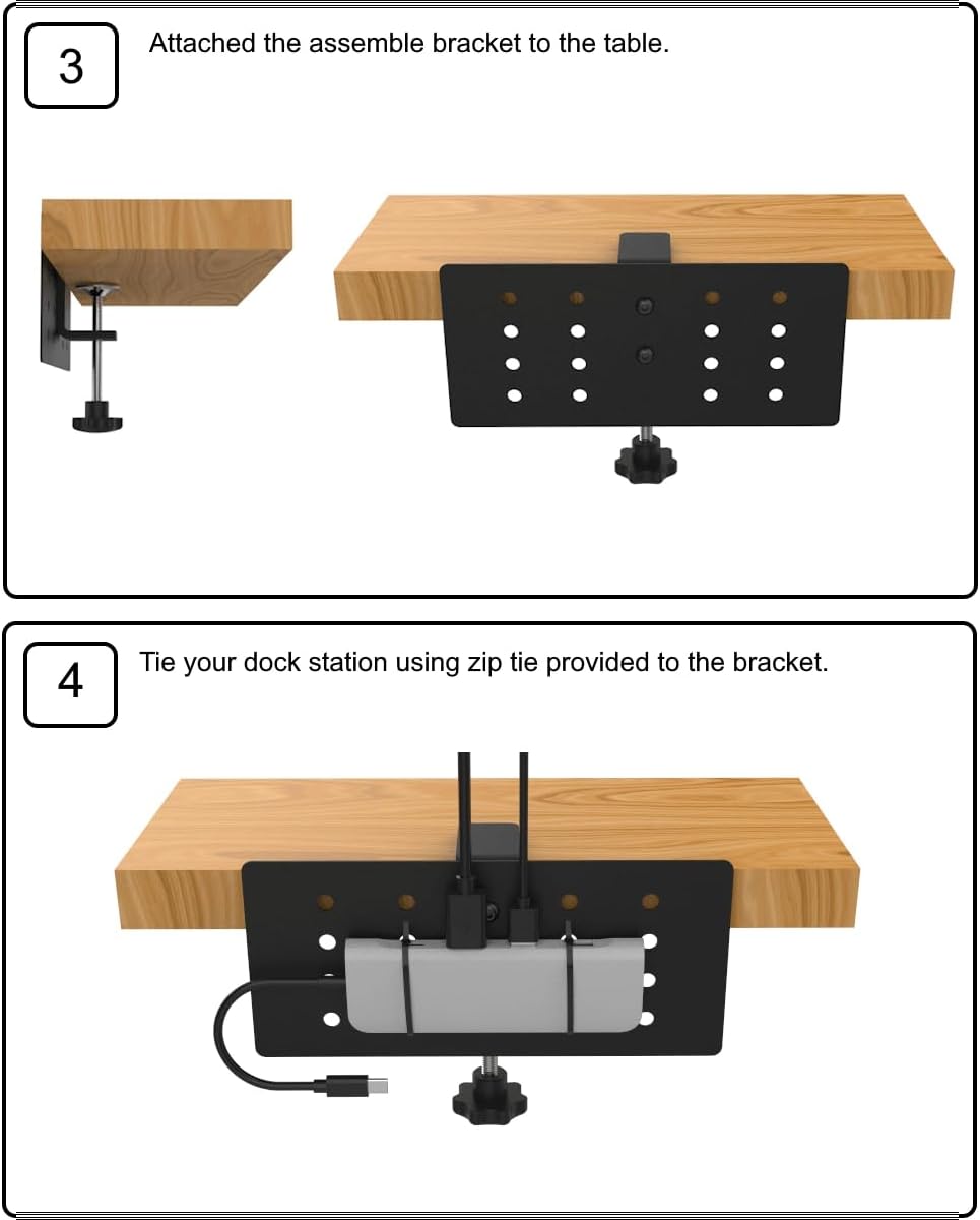 HAVYO Docking Station Side-Mount Bracket Holder-Compatible with Dell/Thunderbolt Dock/Thinkpad USB C Docking Station