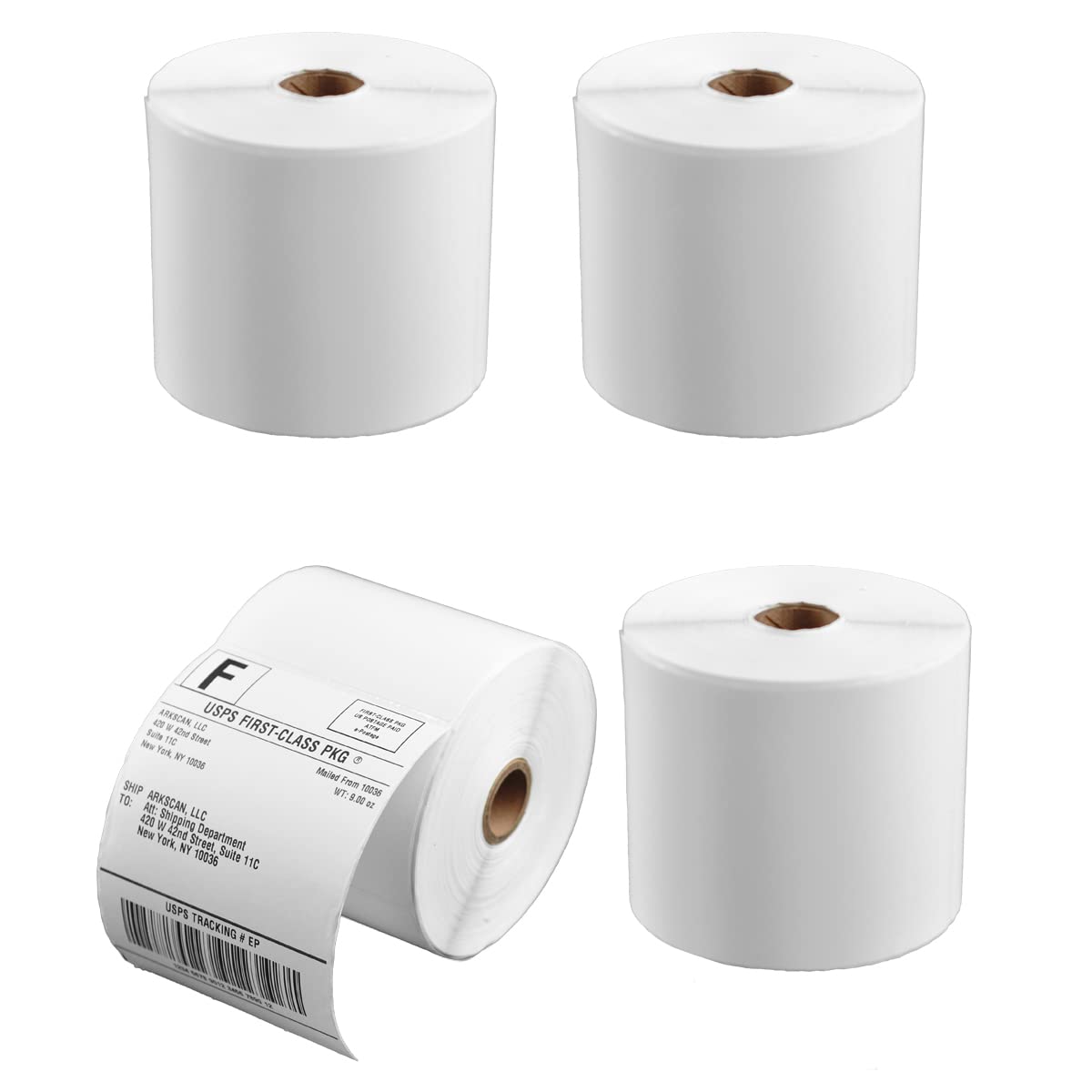 4 Rolls of SL450 4x6 Shipping Label (450 Pages per roll) Support Arkscan Label Printers, Compatible w/Zebra LP2844, Zp-450, Zp-500, Zp-505 and Other Brands, It's Designed for Direct Thermal, White.