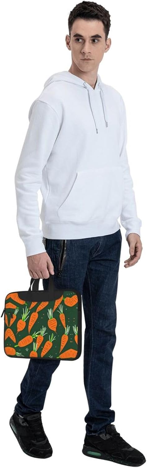JIPOFD Happy carrot Print Structured Laptop Bag Oxford Cloth Briefcase Padded Shoulder Case with Front Pockets