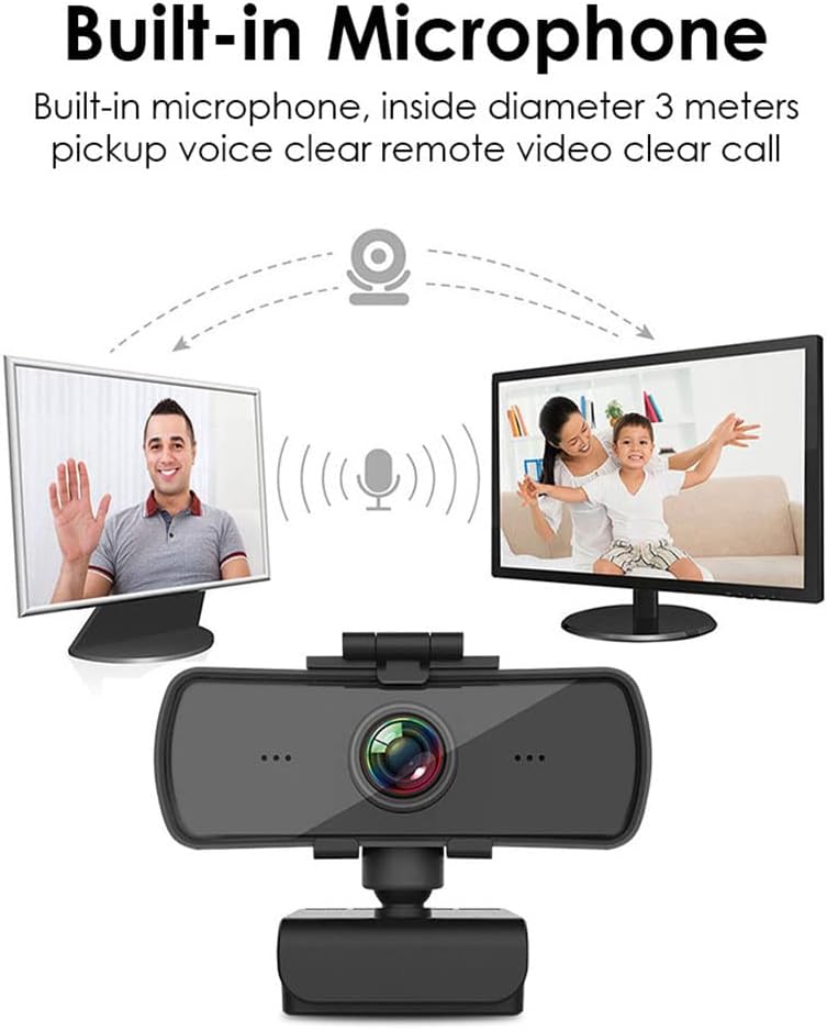 Wisoqu 1080P 3.26mm 110 Business Webcam with Noise Cancelling Microphone, Length Wide Angle Lens USB PTZ Camera