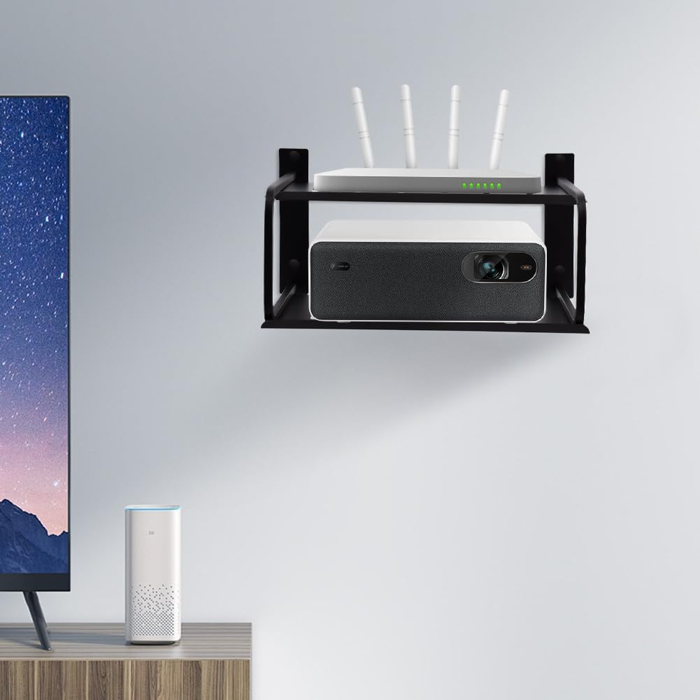 Tookie 2 Accessories(10.24 8.27in) Layers Projector Shelf, Wall Mount Double Floating Shelf Under TV Entertainment