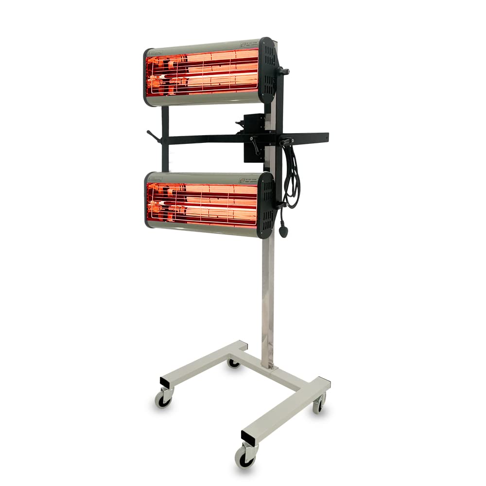 Solary Infrared Paint Curing Lamp, 2100W 110V Short Wave Infrared Paint Heater Lamp, Auto Body Heat Lamp with Smart Timer, Movable and Height Adjustable(Gray)