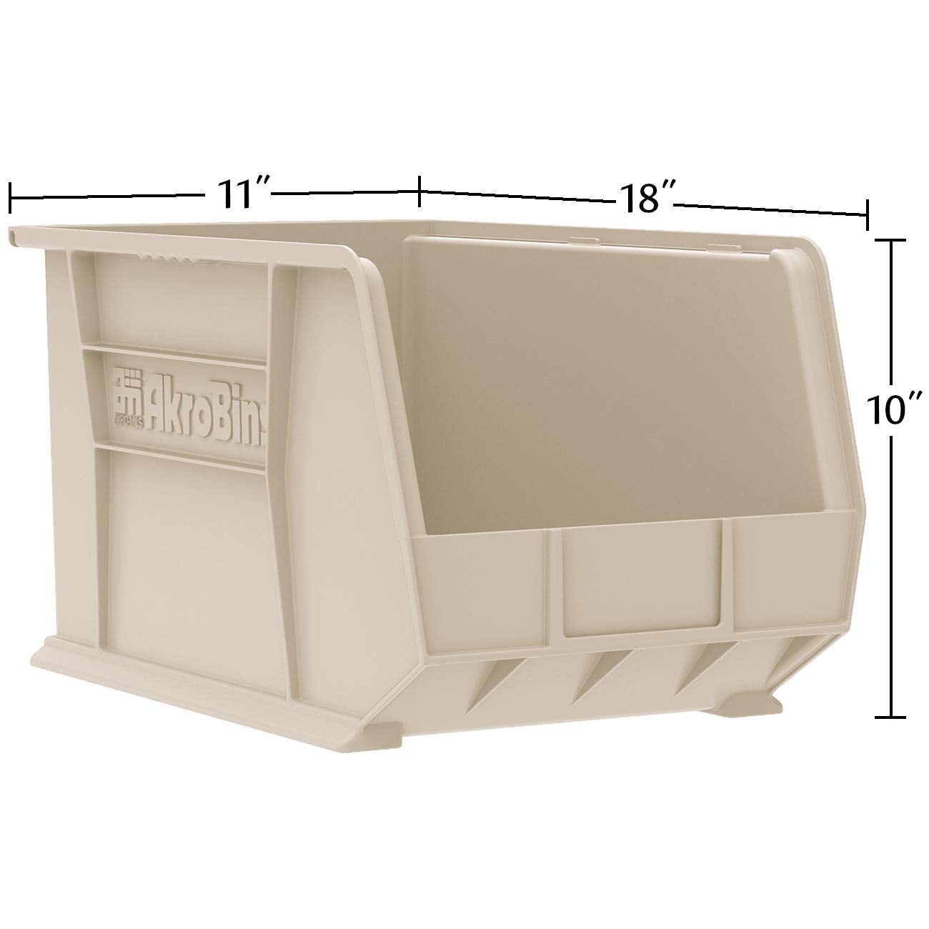 Akro-Mils 30260 AkroBins Plastic Storage Bins, Space-Saving Stackable Bins for Garage, Pantry, Craft Organization, 18" x 11" x 10", Red, 6-Pack