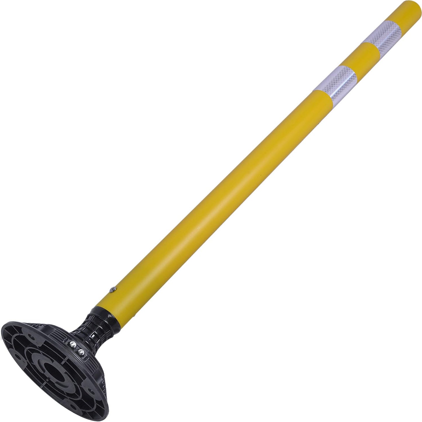 8 Pack Traffic Delineator Post Cones, High Visibility 3M Reflective Tapes, Flexible Spring Post with Detachable Base, for Highway Road Safety, Garage, Parking Lot (Yellow, 48")