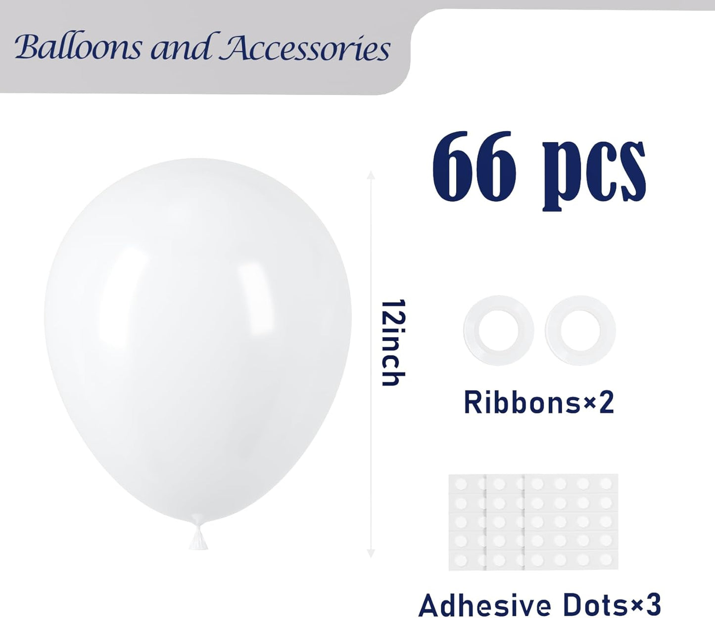Voircoloria White Pearl Latex Balloons - 12 Inch, 66 Pack | Perfect for Weddings, Birthdays & Showers