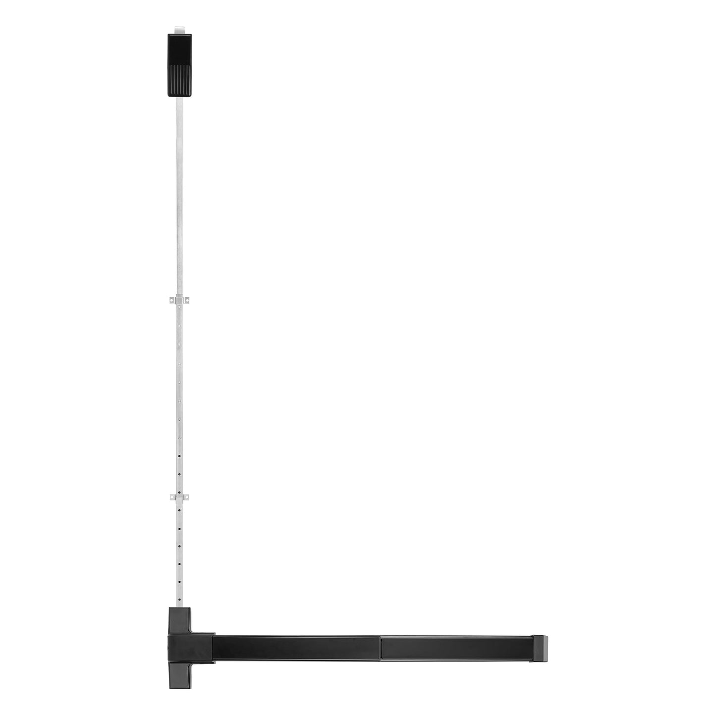 BEAMNOVA 27.5 Inch Vertical Rod Exit Device, Door Panic Bar, Commercial Door Push Bar Lock Set Gate Roller Strike Plate End Cap Emergency Accessories Metal Parts, Black