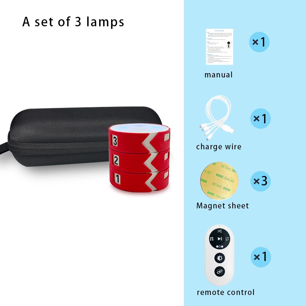QUELINGSPORT Response Agility Training Light, Children's Physical Fitness Training, Remote Control to Control Light Operation red 3 Lights+Remote Control