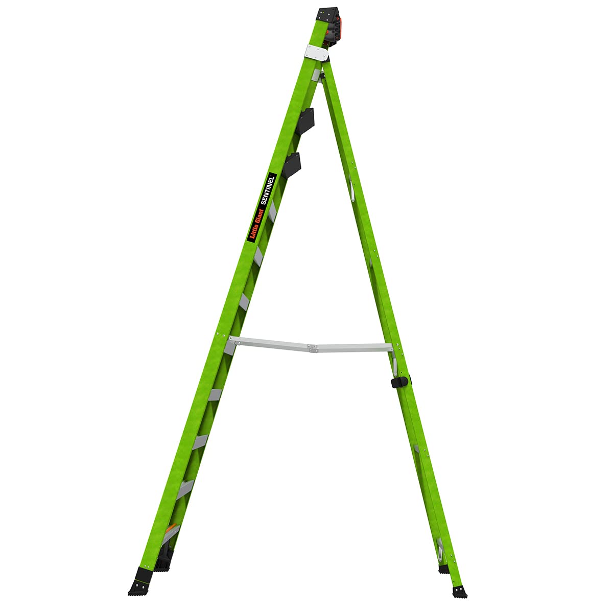 Little Giant Ladders, Sentinel, M12, 12ft A Frame Stepladder/Leaning Ladder, Fiberglass, Type 1AA, 375 lbs Weight Rating, (15912-002) Hi-viz Green