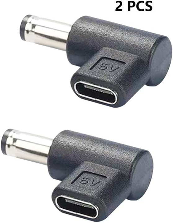 SHANFEILU DC5521 90 5.5mmx2.1mm 5V 2pcs to Type-C Degree Adapter DC Male Plug to USB C Female Converter Power Supply