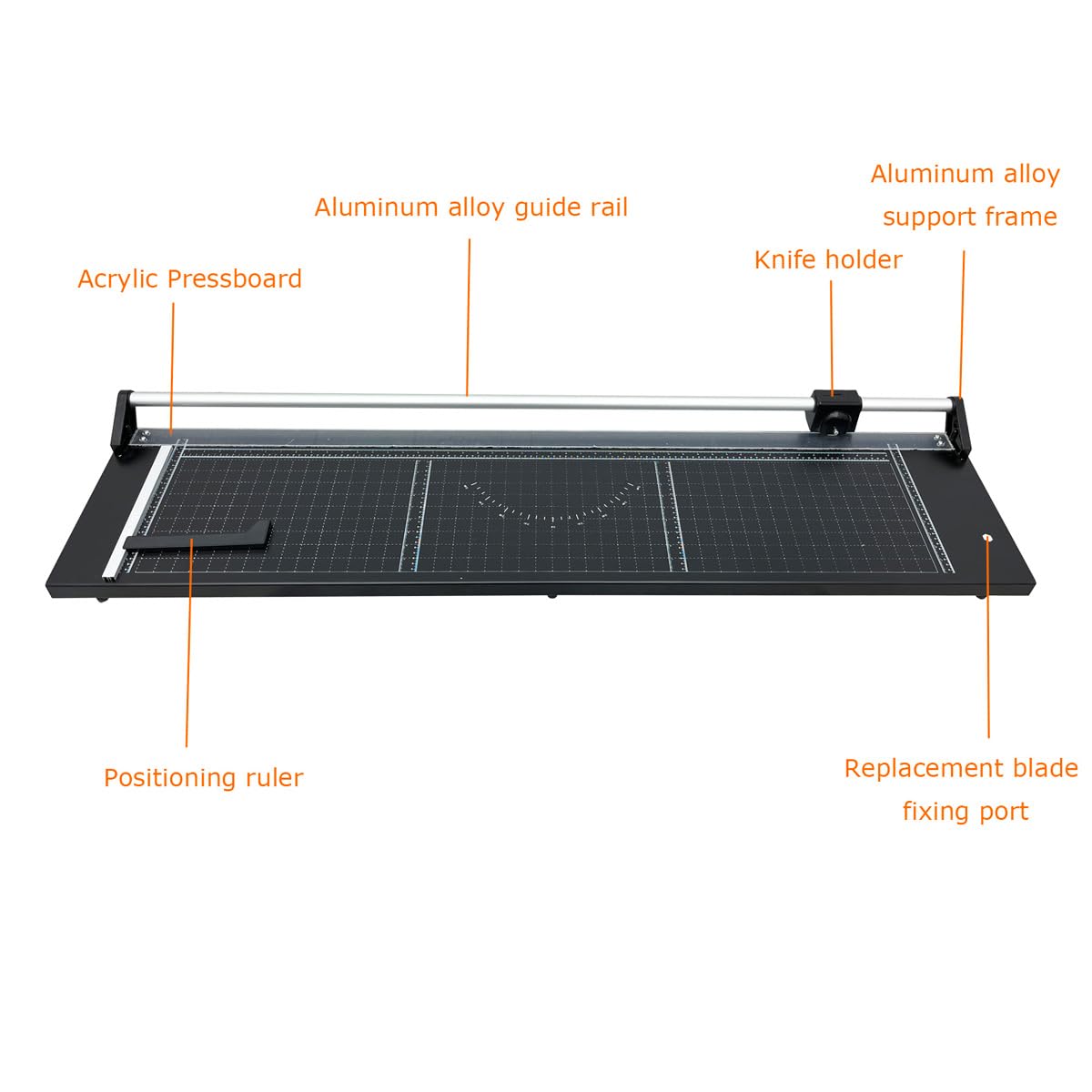 INTBUYING 48 Inch Commercial Manual Precision Rotary Paper Trimmer with an Angle Line Smart Rotary Paper Cutter for Cutting Photo Paper, Film, hot and Cold Laminating Paper, etc