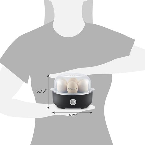 Elite Gourmet Easy Egg Cooker - Electric 7-Egg Capacity for Soft, Medium, Hard-Boiled Eggs | BPA Free, Classic Black