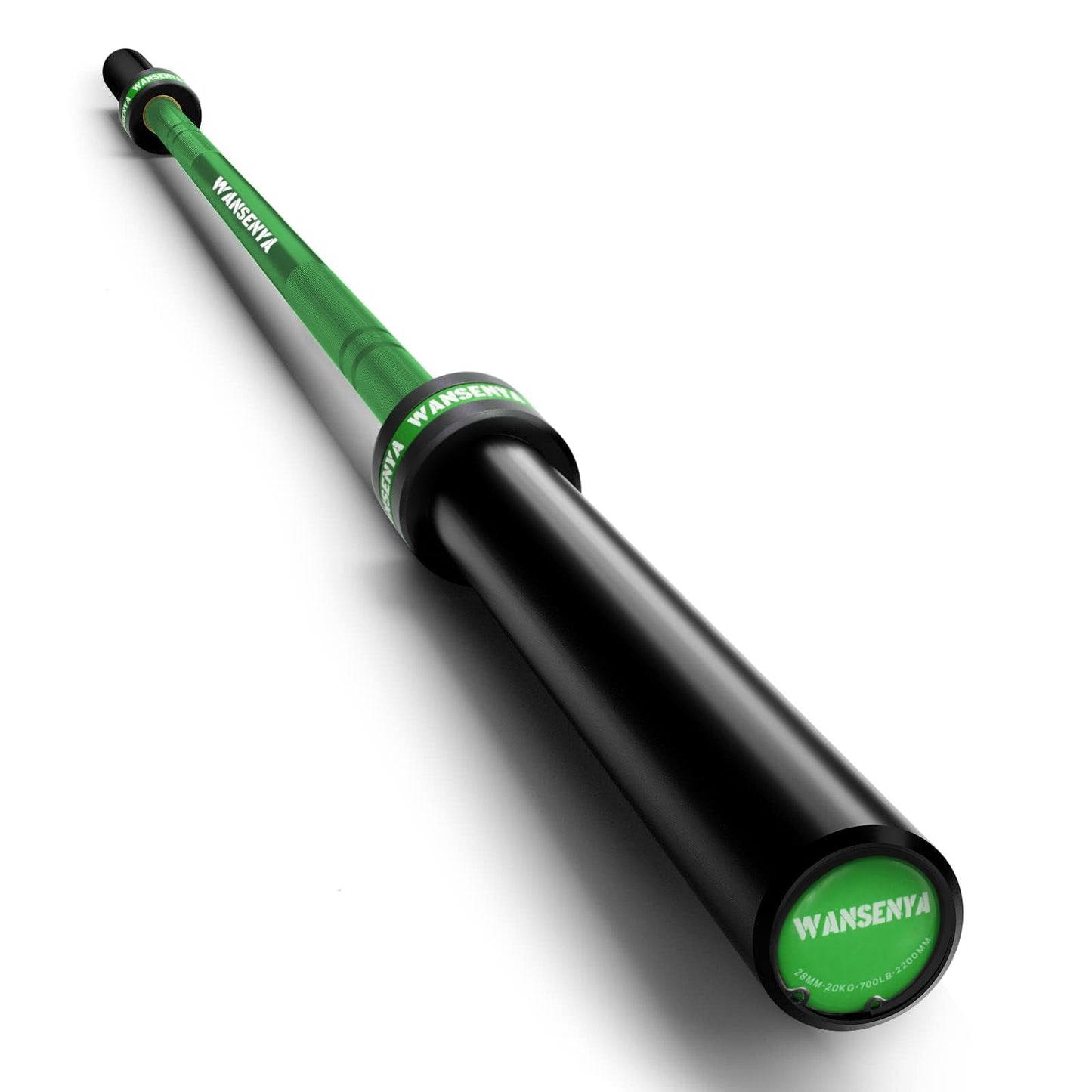 WANSENYA 7FT Olympic Barbell 45lb,28MM 2 Inch Olympic Bar for 700lbs Capacity with No. 45 Steel,Olympic Weight Bars for Lifting,CrossFit,Bench Press,Deadlift,Squats,Strength Training bars,Dark Green