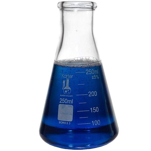 Karter Scientific Glass Erlenmeyer Flask Set - 3 Sizes (50ml, 150ml, 250ml) - Durable & Versatile