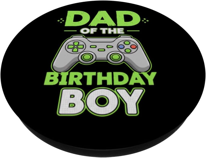 Birthday Gamer Crew Dad of The Birthday Boy Video Gamer Controller PopSockets Adhesive PopGrip