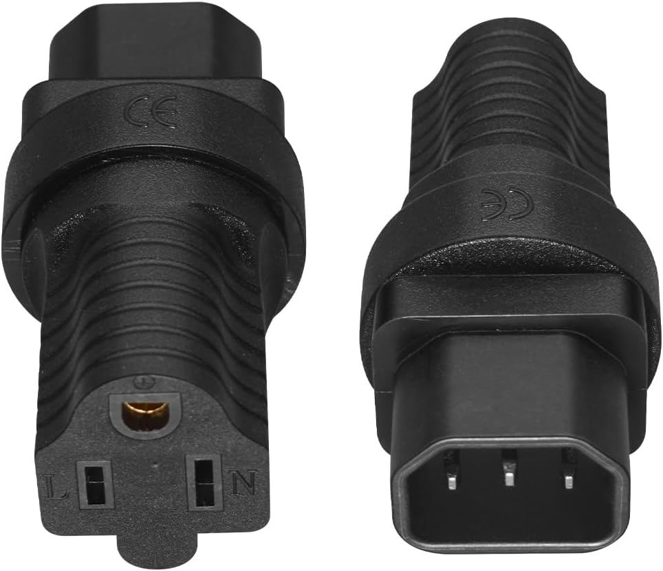 TEWOXIN 5 IEC320 C14 5-15R Plug,3-Prong 125V 15A,for PCS to Power Adapter US Standard Grounding Connector, Computer