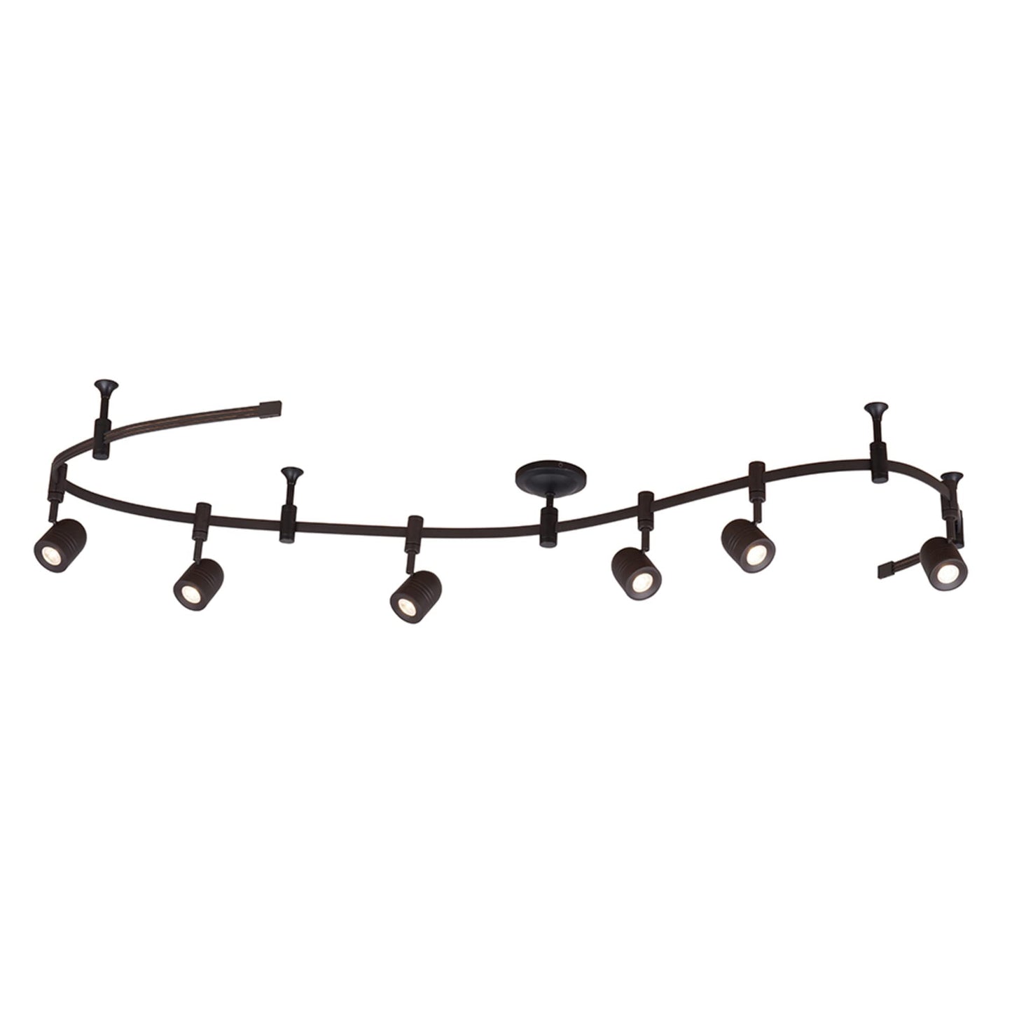 Catalina Lighting 96" 6-Light Integrated LED Flex Track Spotlight Ceiling Light, Oil Rubbed Bronze, for Kitchen, Living Room, Home Lighting