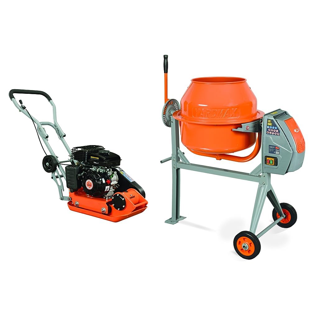 YARDMAX Plate Compactor and Concrete Mixer Bundle