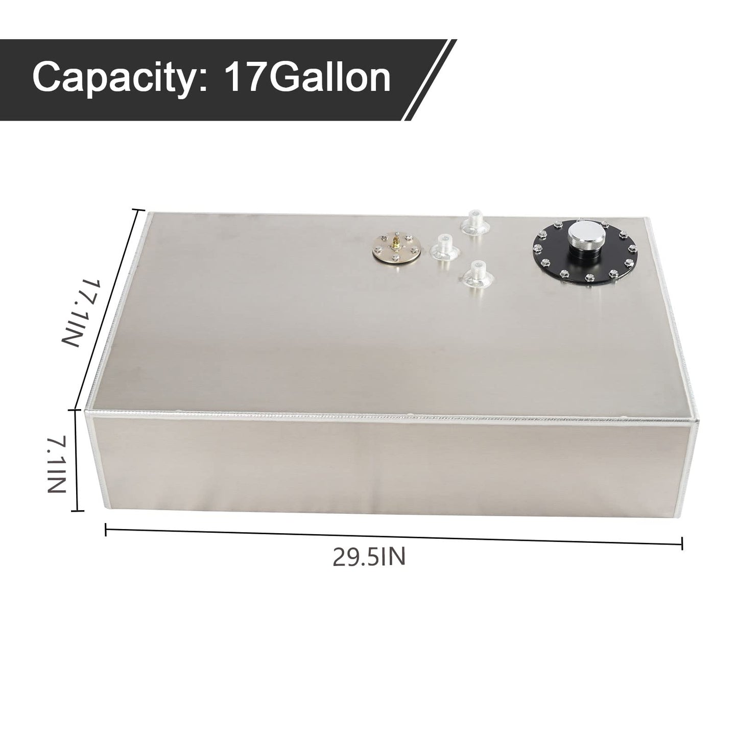 GSTP 17 Gallon Fuel Cell with Cap Level Sender Street Drift Aluminum Silver