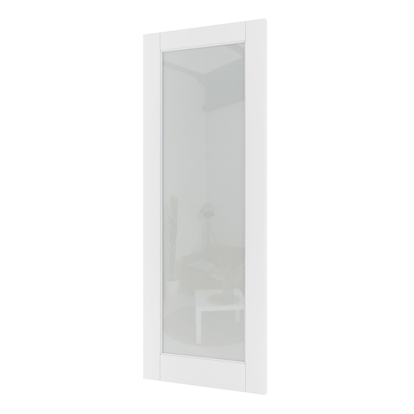 18 x 80 Interior Door Slab, Glass Door, Pantry Doors with Frosted Glass, Solid Core 1 Panel Prebuilt Panel, Paintable Bedroom Doors, Privacy Protected