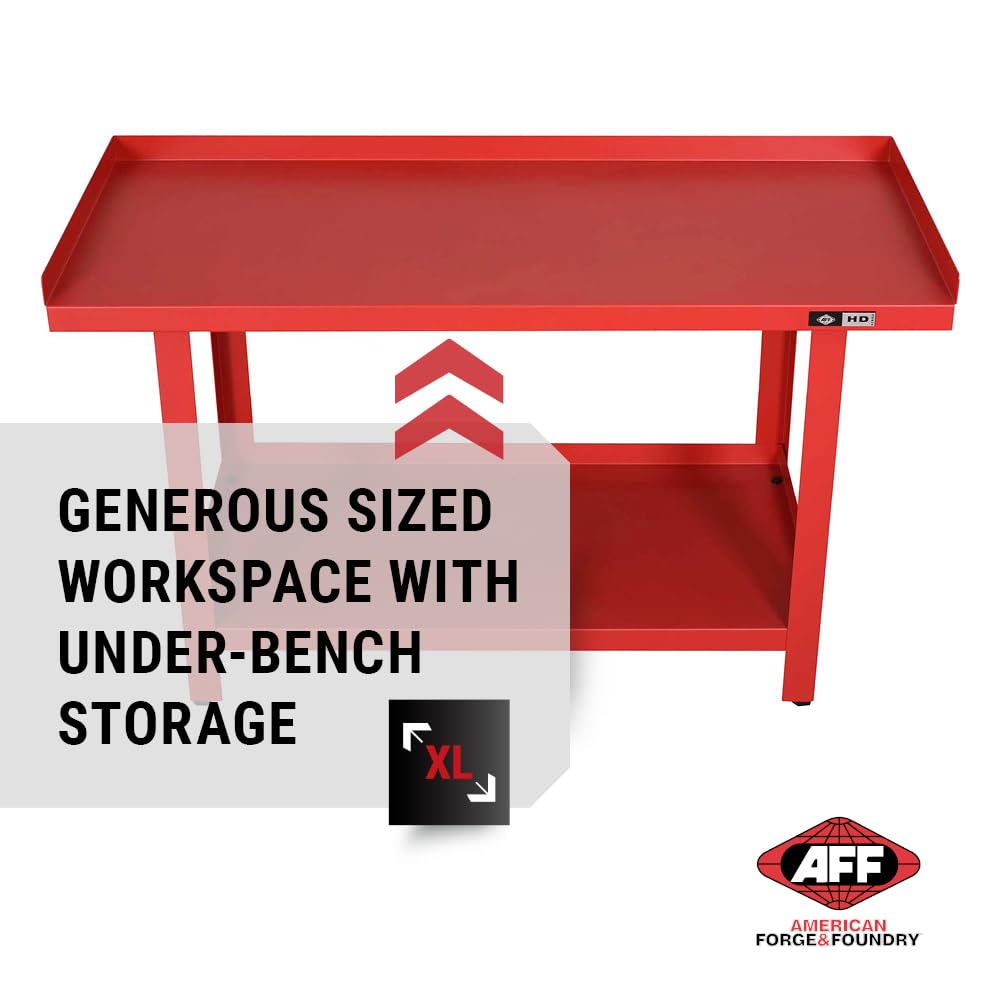 AFF Workbench - Heavy Duty Work Table with Storage Shelf - 1300 LB Capacity