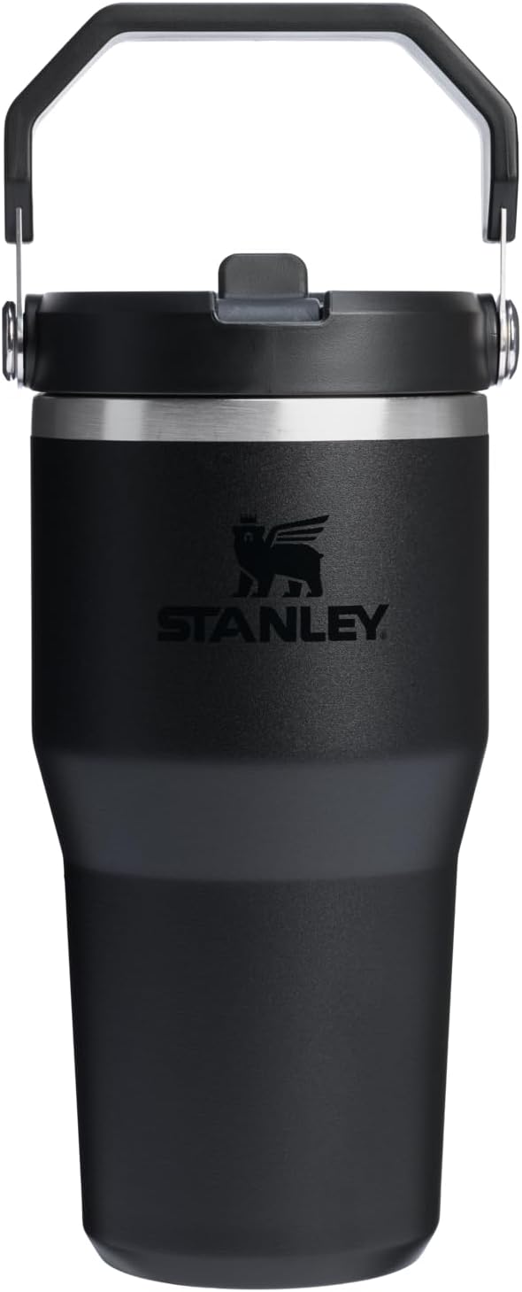 Stanley IceFlow 2.0 Flip Straw Tumbler - 20 oz Insulated Stainless Steel Water Bottle | Leak Resistant, BPA-Free | Black