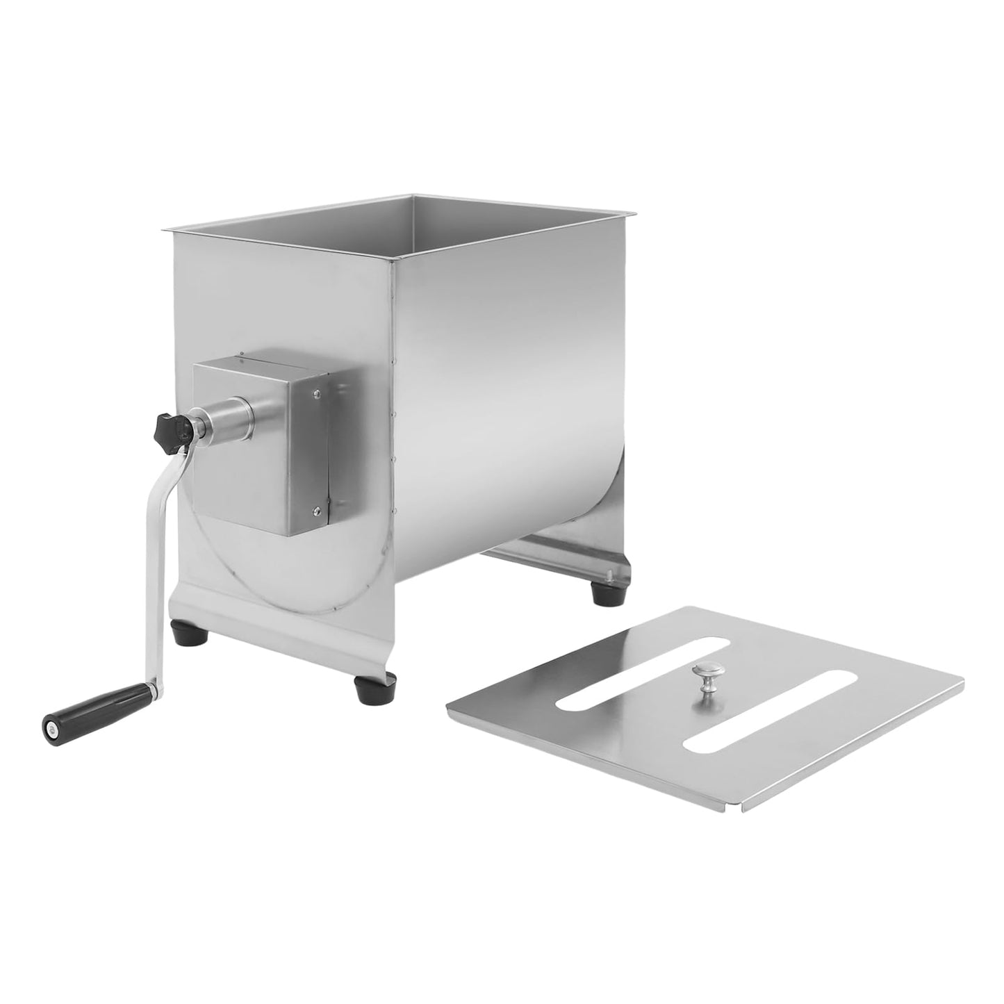 Meat Mixer, 22/44lbs Manual Stainless Steel Tilt Tank Hand Crank Sausage Mixer Machine Commerial Food Mixer with Removable Paddle for Home Deli Butcher Mixing Vegetables Spices (Fixed-type, 44lbs)