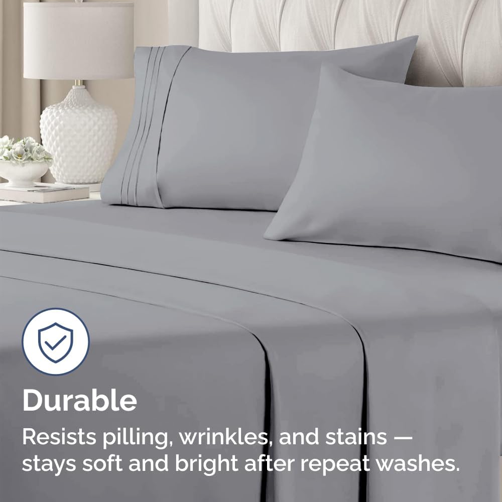 Skiennix Standard Pillow Cases Set of 4 - Ultra Soft Hotel Quality Covers - Machine Washable Steel Blue