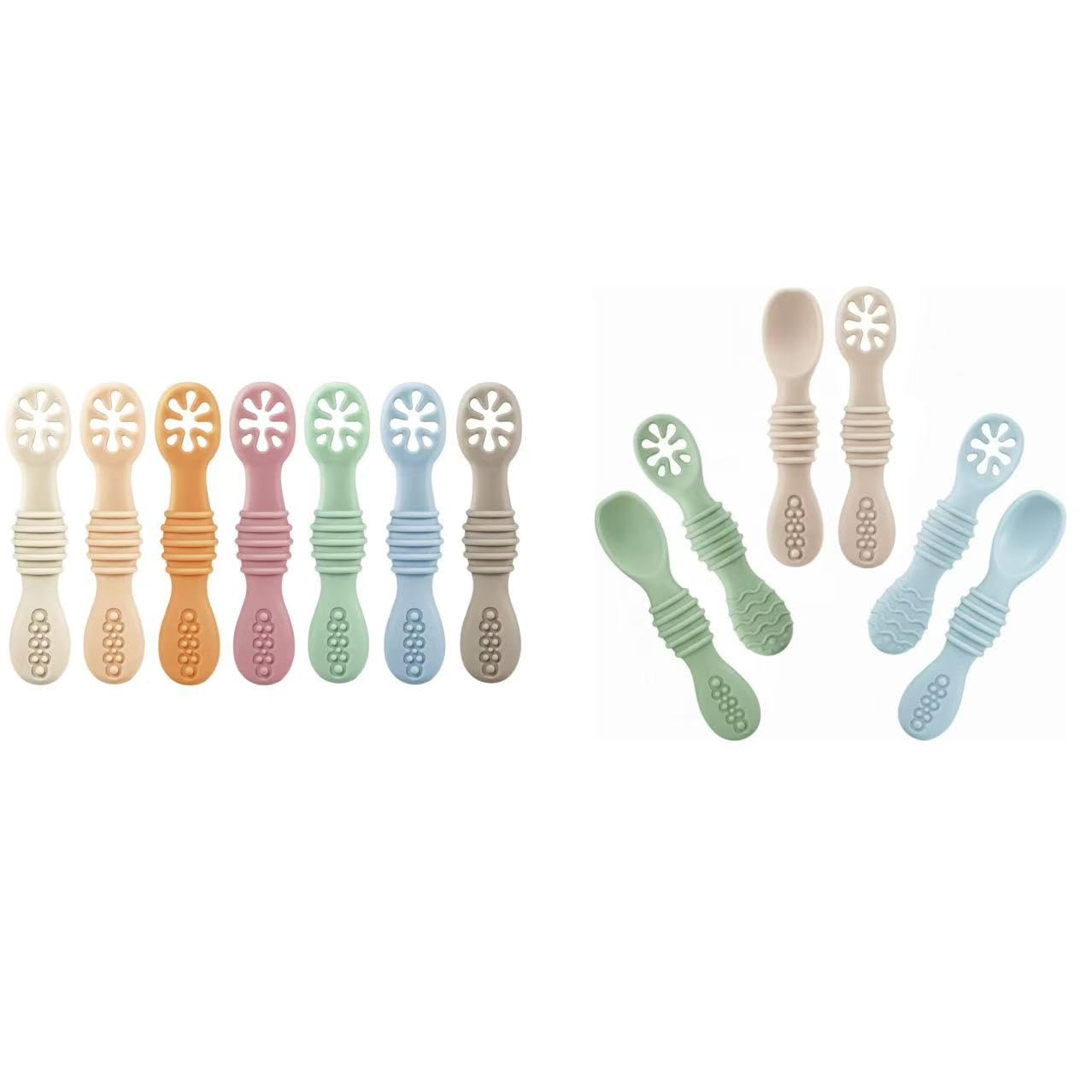 PandaEar 13 Pack Silicone Baby Feeding Spoon