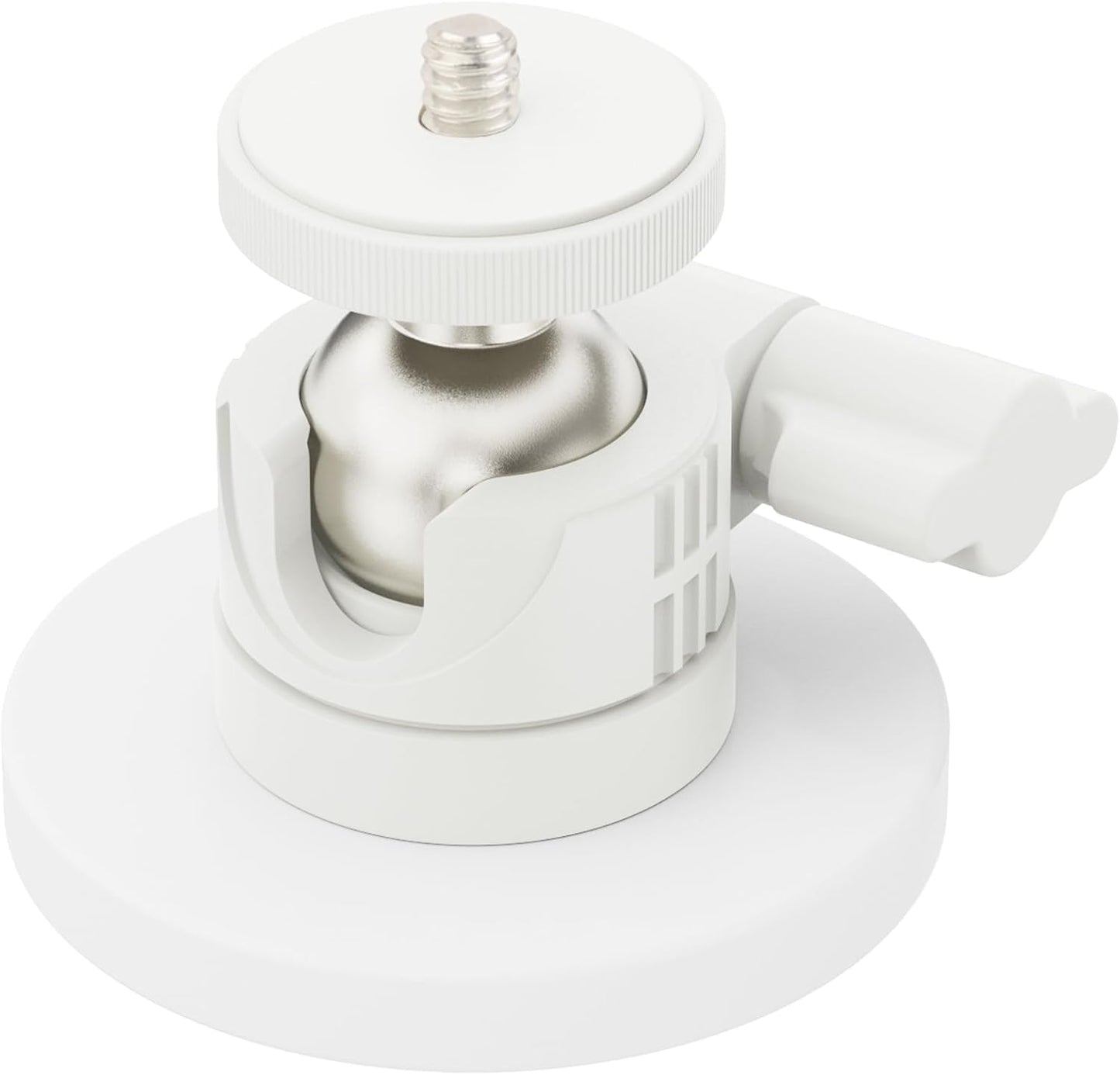 ULIBERMAGNET 360 1/4 inch White Magnetic Camera Mount, Strong Magnetic Mount with Rotation Ball Head, Security Camera