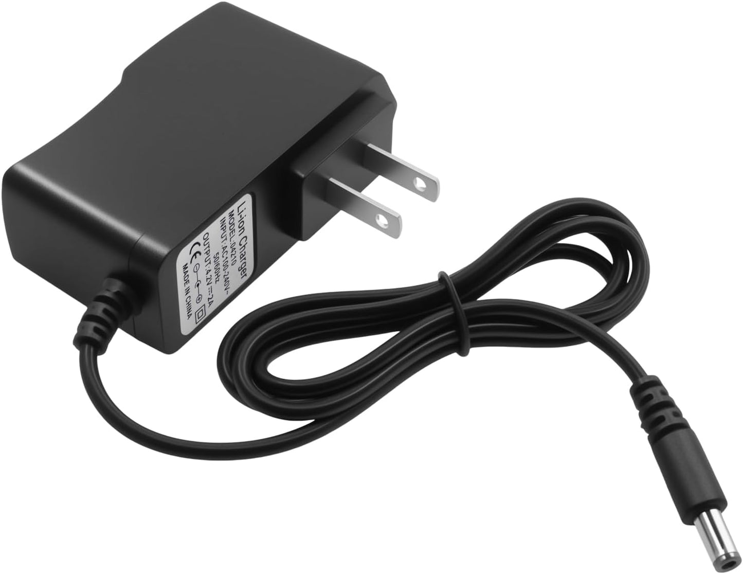 YiKaiEn 4.2V 2A 100-240V 5.5x2.5mm 3ft Lithium Battery Charger Power Supply AC to DC Adapter with Center Positive Plug