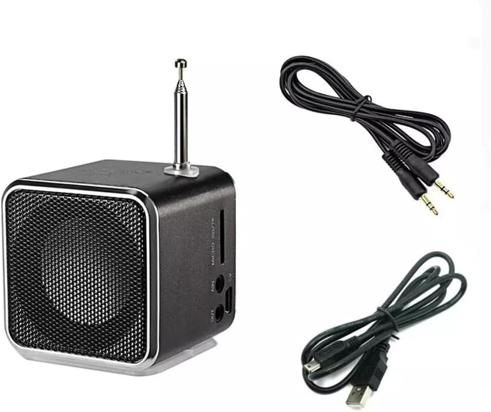 Longben MP3 Bluetooth Speaker,Digital Mini Portable FM Radio Radio mini Speaker USB SD TF Card Audio Player (Black)