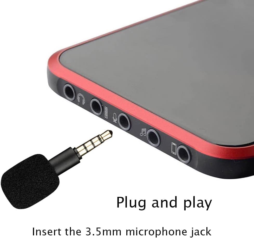 Bwexxt 4 3.5mm 4 3 Black Pole Mini Portable Microphone Jack Aux Pole/ Pole Karaoke Mic for Recorder Mobile Phone Smart