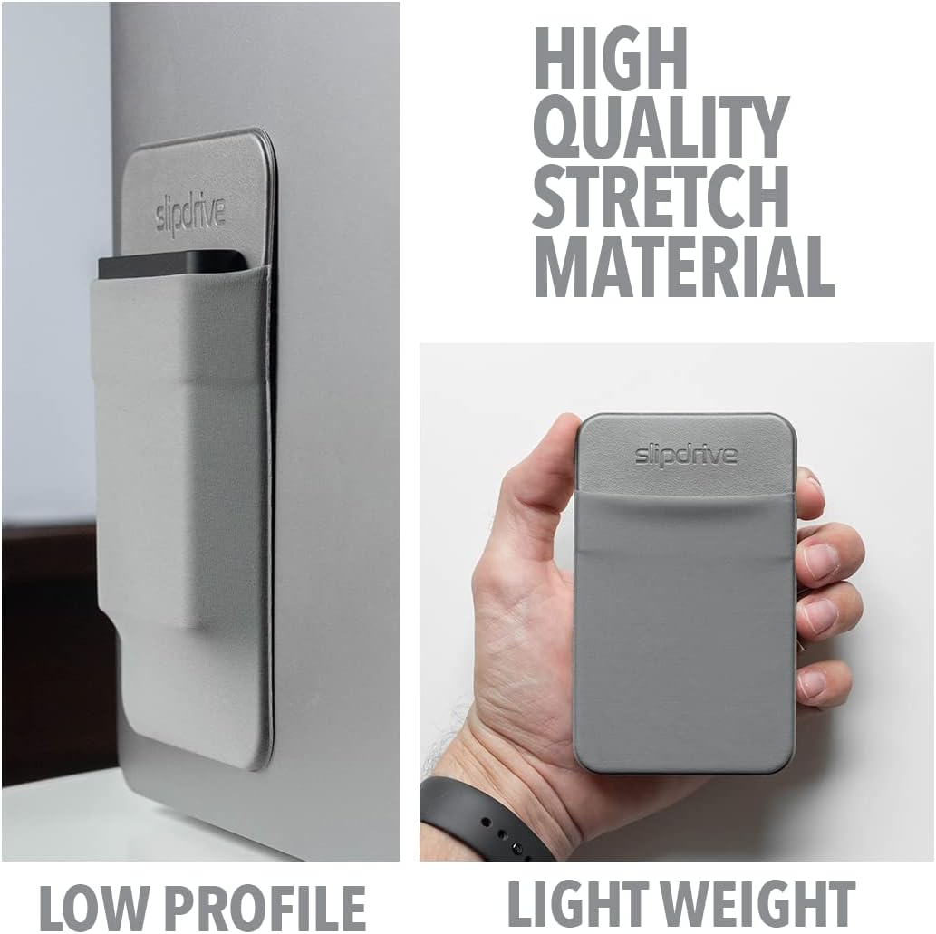 Slipdrive 5 3.2 - Portable Hard Drive Sleeve for Laptop - SSD Solid State Drive - Reusable Adhesive - x Stick on