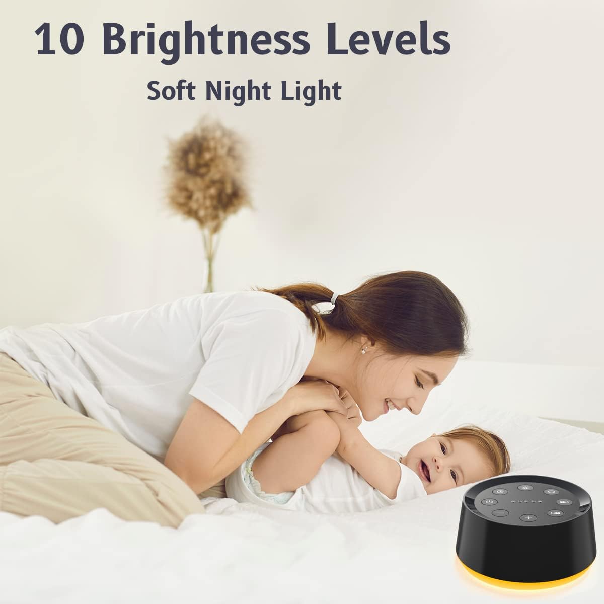 Skiennix Brown Noise Sound Machine - 30 Soothing Sounds & 12 Color Night Light | Sleep Aid for Adults & Kids