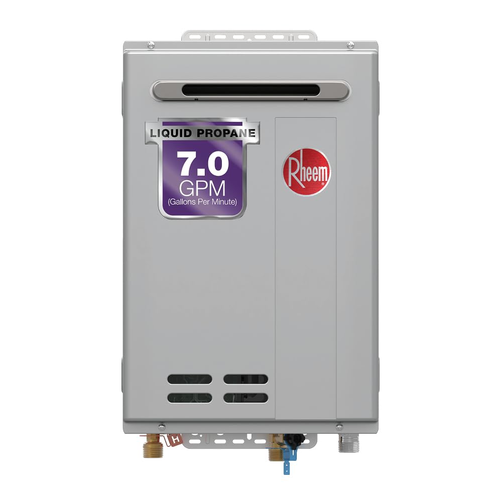 Rheem RTG-70XLP-3 High Efficiency Non-Condensing Outdoor Tankless Liquid Propane Water Heater 7.0 GPM, 160,000 BTUs