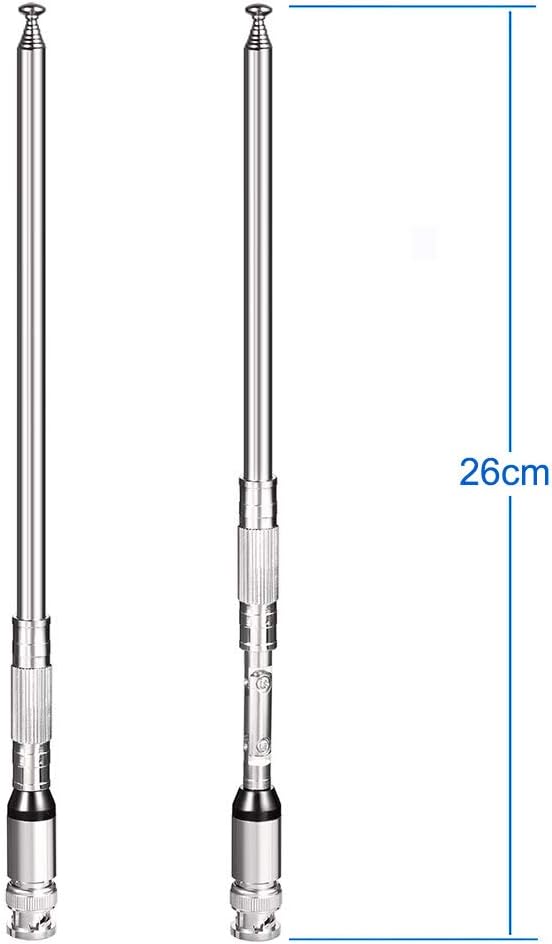 BINGFU 20-1300MHz 8 Police Scanner Antenna Section Telescopic BNC Male Compatible with Uniden Bearcat Whistler Radio