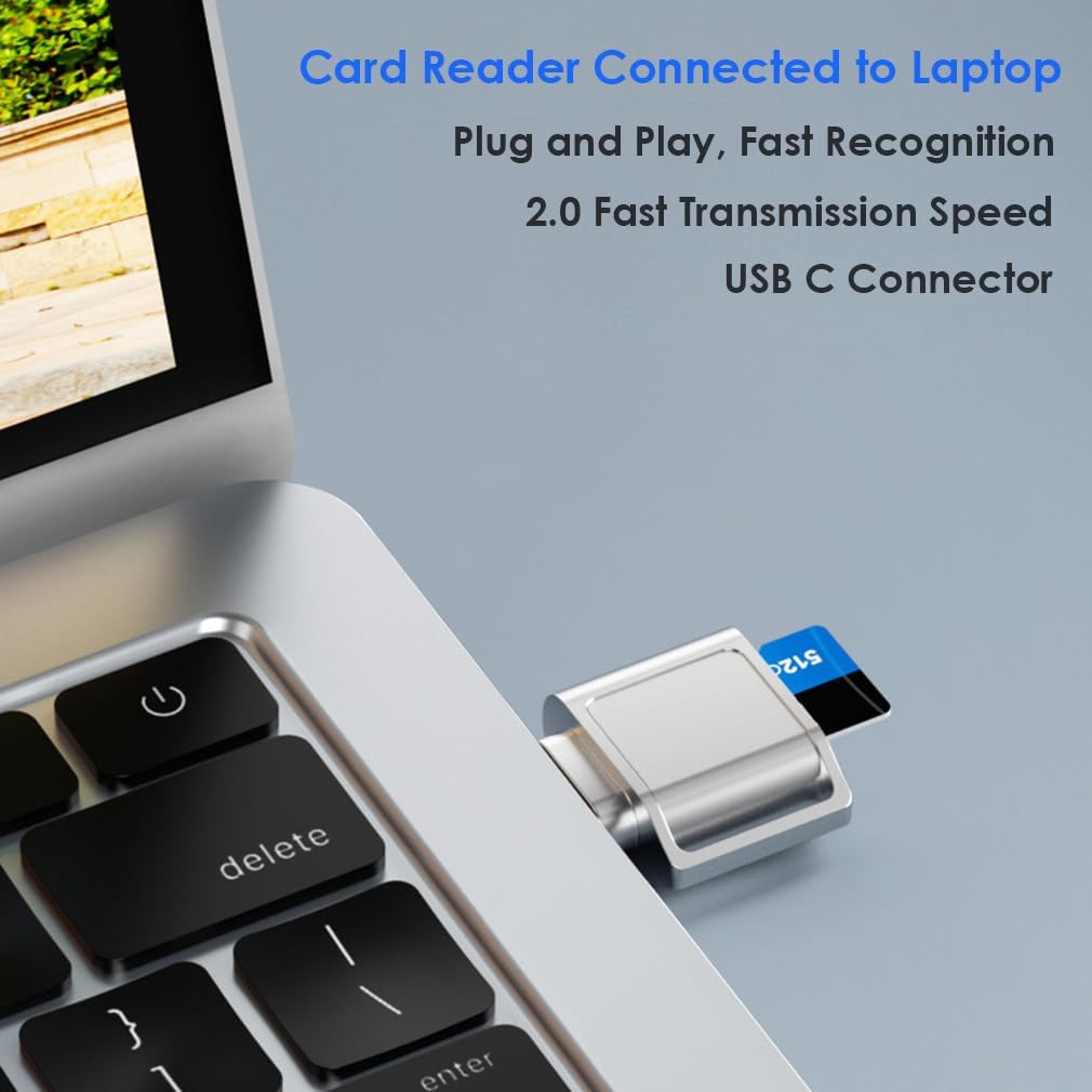 Mepsies 17/16/15, Micro SD Card Reader, USB C SD Card Reader, Type C TF Memory Card Reader with USB C to USB Adapter
