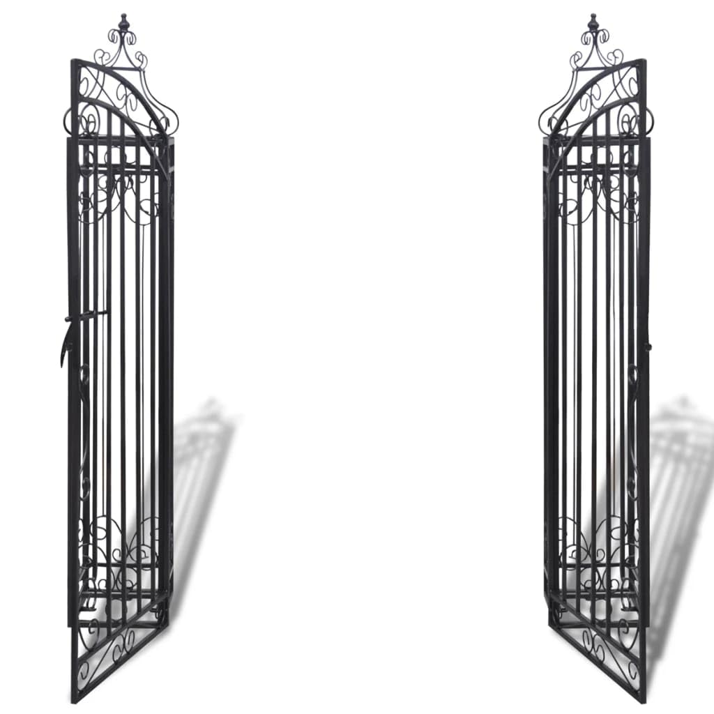 vidaXL Garden Gate, Ornamental Fence Gate with Bolt Hinge, Trellis Arch for Climbing Plants, Entrance Gate for Outdoor Backyard, Wrought Iron