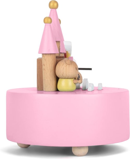 Cottage Garden Music Box - Rainbow Castle Design | Natural Wood, 5-Inch, Plays Brahm's Lullaby