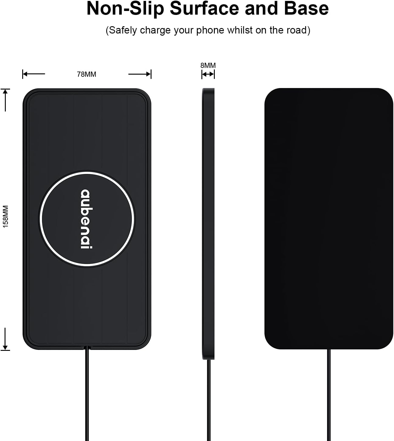 aubenai 15W 70cm 16/15/14/13, S25 S24(Extension Wireless Car Charger Pad, Fast Charging Pad with Extension Cable, Non