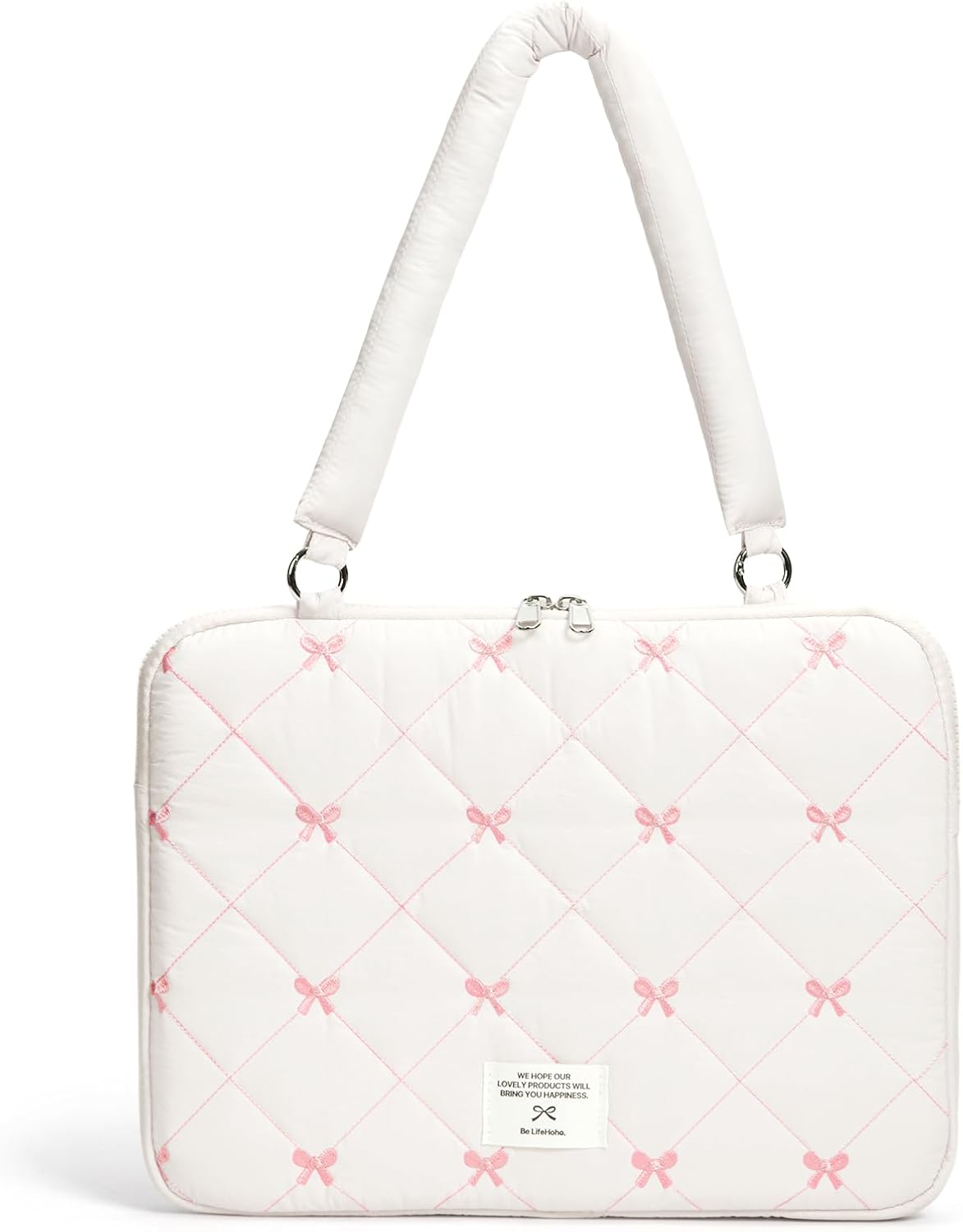 Generic 13-15 Inch 13-14inch) Cute Bow Laptop Case Coquette Puffy Laptop Sleeve Accessories Aesthetic Quilted Computer