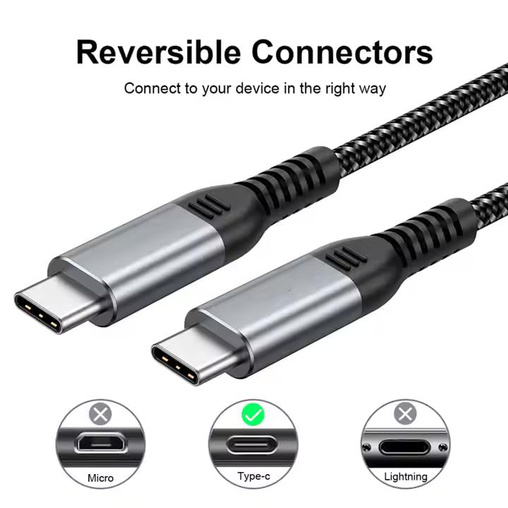 Generic 60W 3A 480Mbps 15, 3.3 (1 B&B Solutions USB-C to USB-C Fast Charger Cable, Speed for Apple iPhone iPad, Samsung