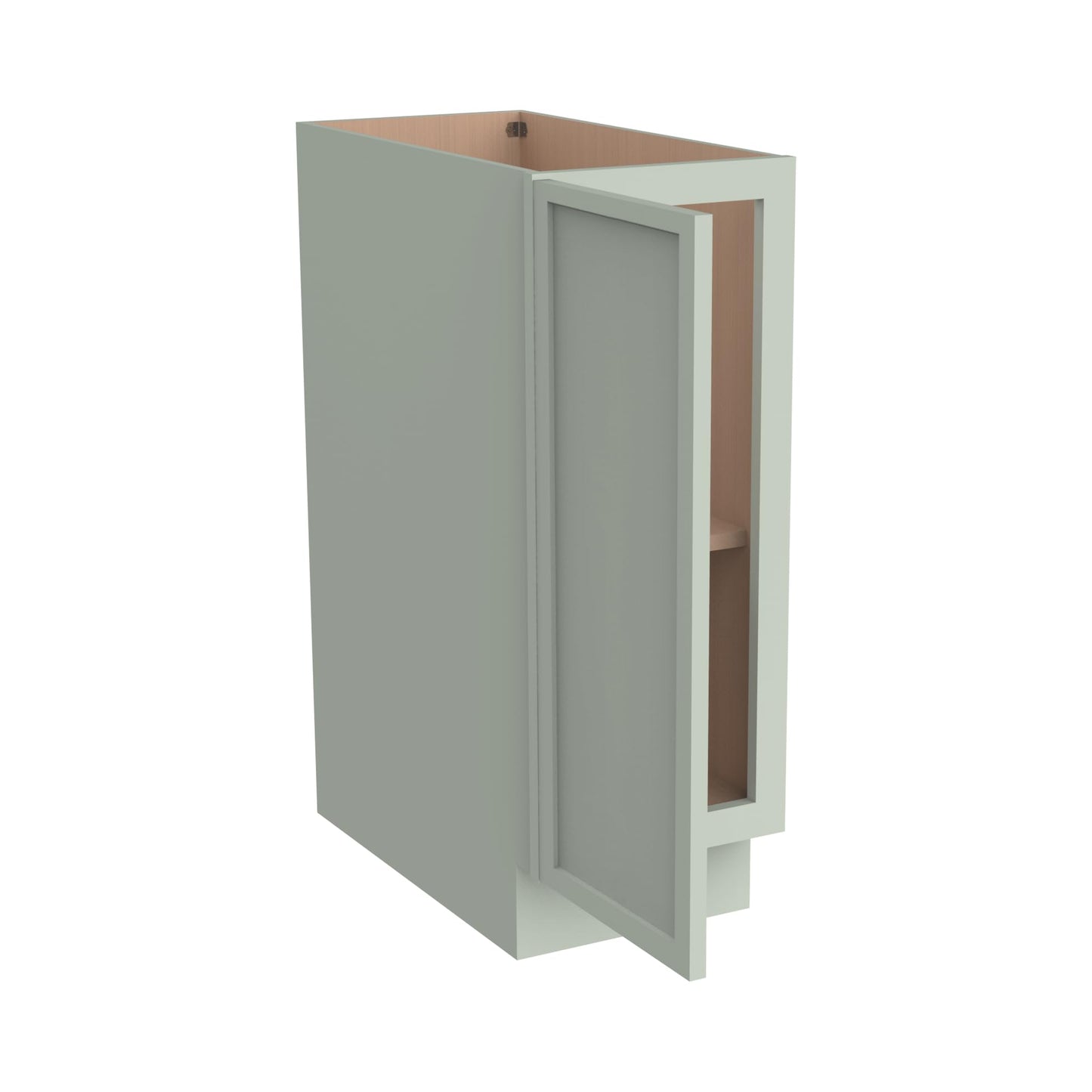 RTA Solid Wood Frame Full Height Door Base Cabinet - 1 Door and 1 Shelf,Kitchen Storage Cabinet, Entryway Cabinet, Suitable Kitchen, Living Room, Entryway, and Office(Jade Green 12”W×21”D×34.5”H)