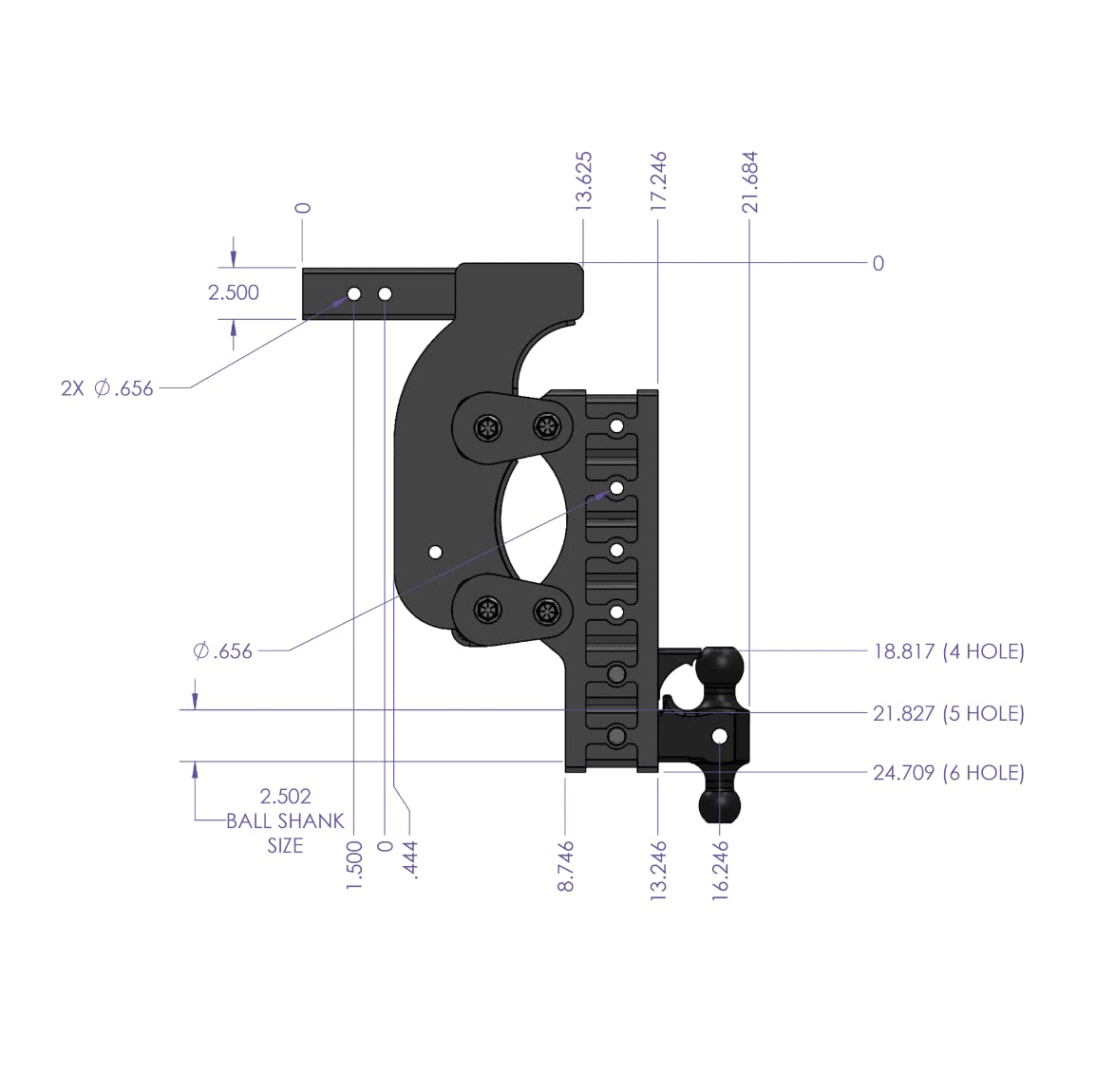 GEN-Y Hitch Heavy Duty Tow Hitch for 2.5" Receiver - 21" Drop with 6 Adjustable Positions, Includes Dual Ball Mount, Pintle Lock and Stabilizer Kit, 21,000 lbs Towing Capacity, 2,400 lbs Tongue Weight