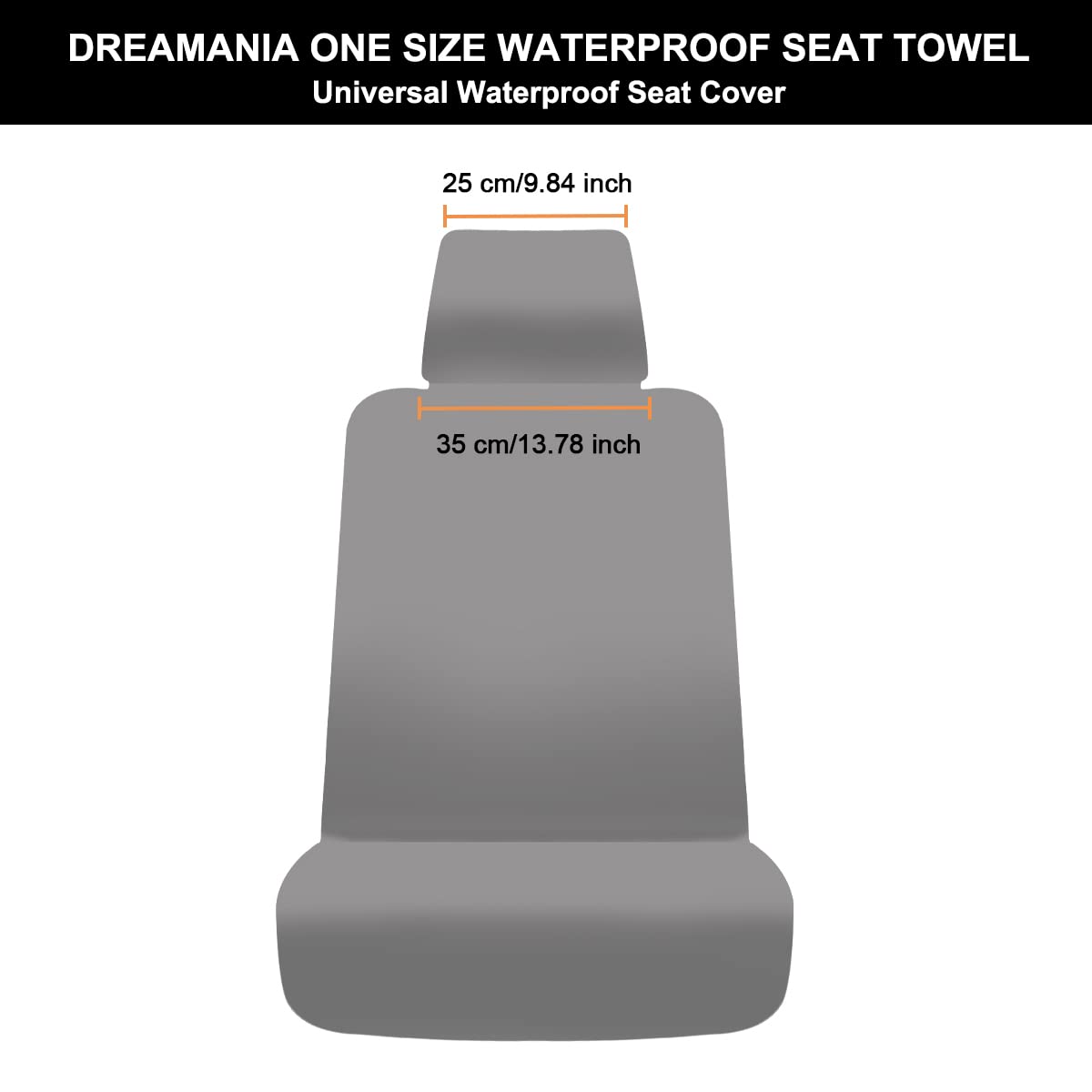 DREAMANIA Waterproof Seat Cover, Upgraded Sweat Carseat Protector, Perfect for Universal Anti-Slip Car Truck SUV Seat, Ideal for Surfing Yoga Gym Workout, Black